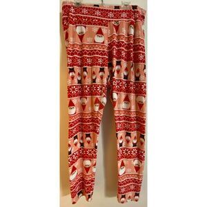 Joyland Christmas Santa Gnome Snowflakes Pajama Legging Pants Women's Sz XL